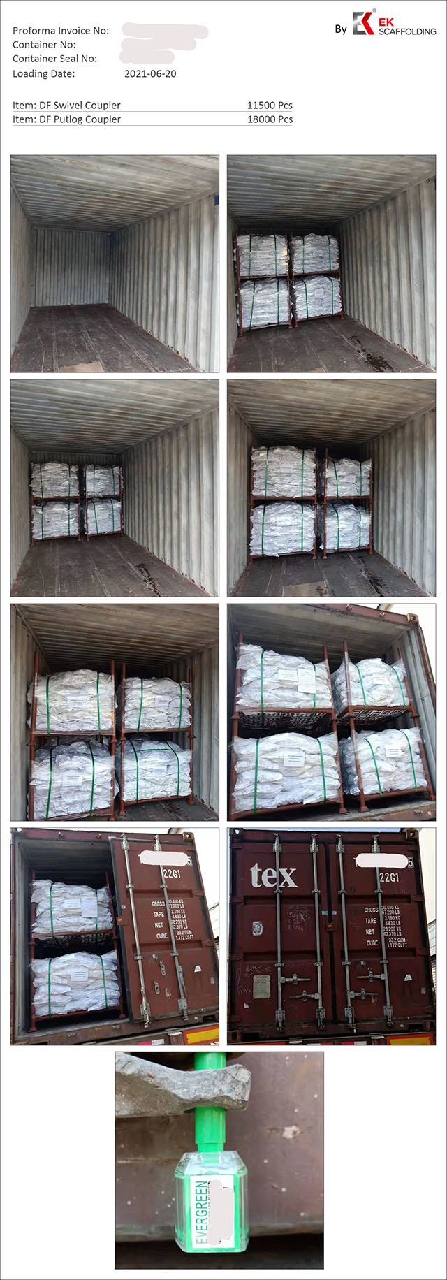 Carregamento do acoplador de andaimes