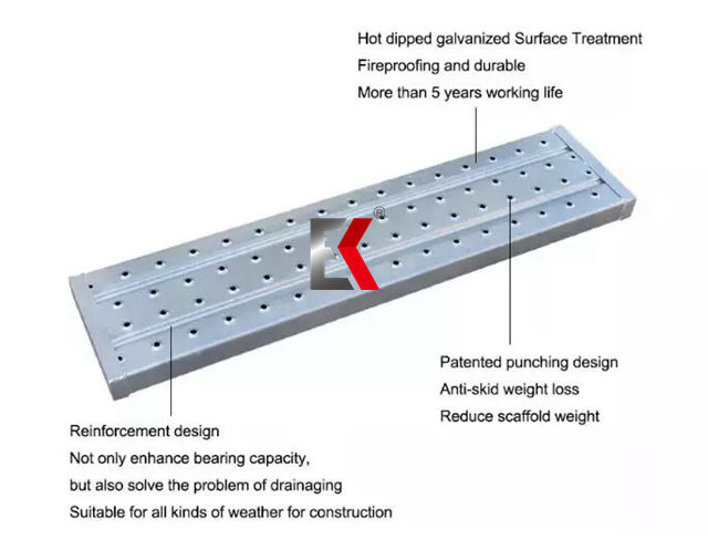 Placa de caminhada de t&aacute;buas de a&ccedil;o