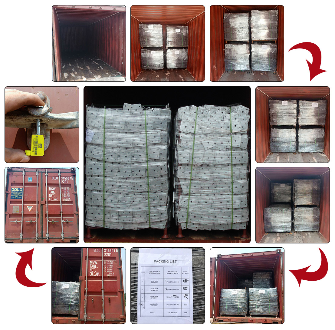 Jack de andaimes embalando e carregando